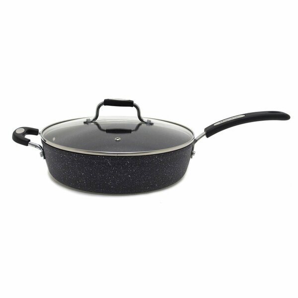 The Rock By Starfrit 12-In.  Deep Fry Pan with Lid and Bakelite Handle 030907-004-0000